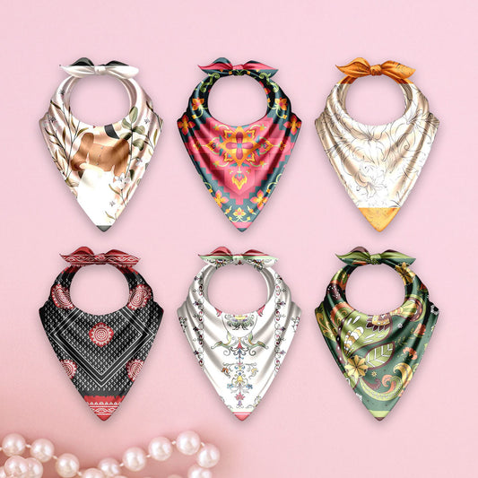 set of 6-Premium Satin Bandanas
