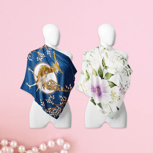 Cloth-Vastr Satin Bandana – Unisex 100x100 cm digital print