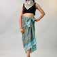 Premium Blue & Green Floral Sarong Versatile Summer Essential