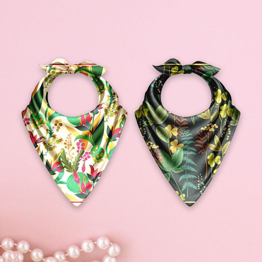 Satin Bandana for Men and Women – Digital Print Square Scarf