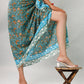 Premium Blue & Green Floral Sarong Versatile Summer Essential