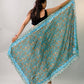 Premium Blue & Green Floral Sarong Versatile Summer Essential