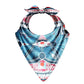 Colorful bandana with geometric and abstract patterns on a white background