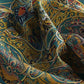 Close-up of colorful patterned fabric with intricate designs.