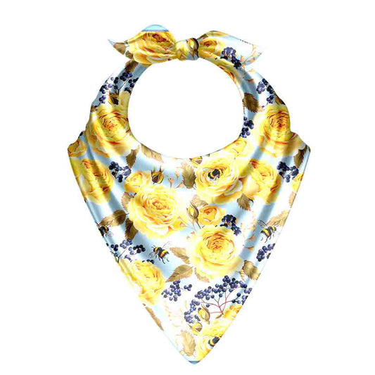 Marigold Garden bandana with elegant floral patterns