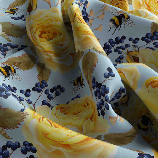 Marigold Garden bandana with elegant floral patterns