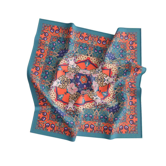 Monochrome Bloom bandana with elegant floral patterns