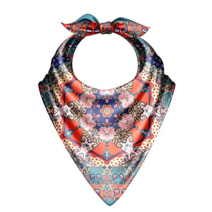 Colorful patterned bandana on a white background
