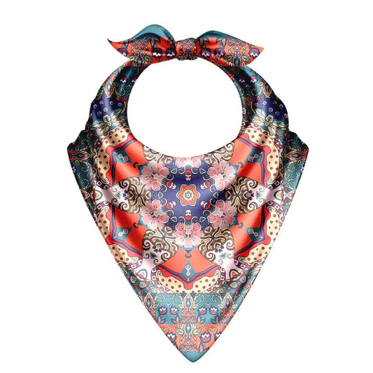 Monochrome Bloom bandana with elegant floral patterns