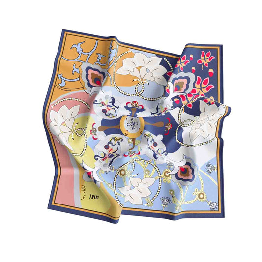Classic Contrast bandana with elegant floral patterns