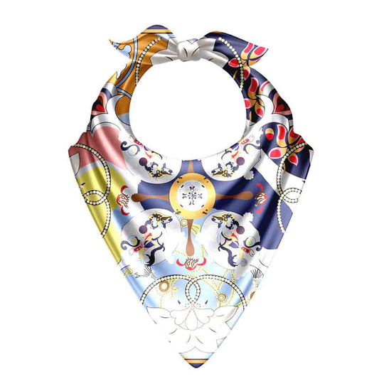 Classic Contrast bandana with elegant floral patterns