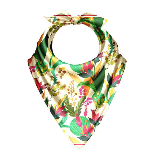 Amber Smoke bandana with elegant floral patterns