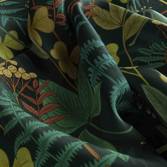 Midnight Leaf bandana with elegant floral patterns