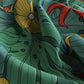 Close-up of fabric with colorful floral pattern