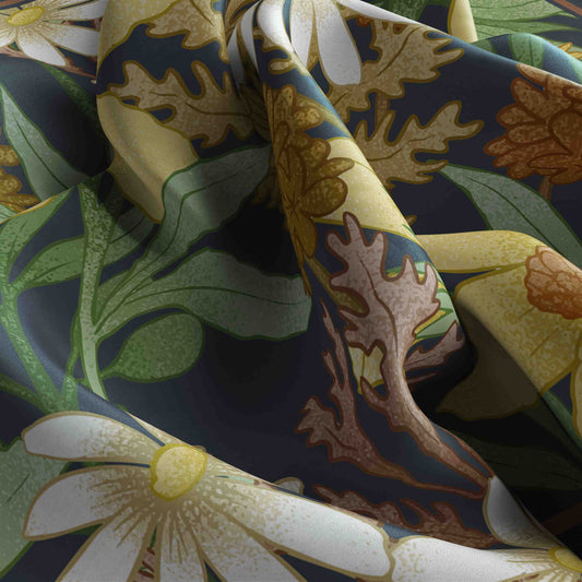 Olive Shadow bandana with elegant floral patterns