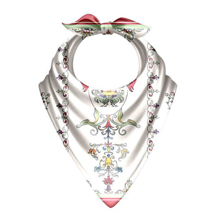 Decorative bandana with intricate patterns on a white background