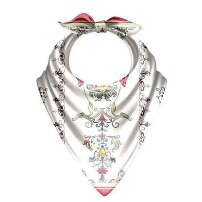 Decorative bandana with intricate patterns on a white background