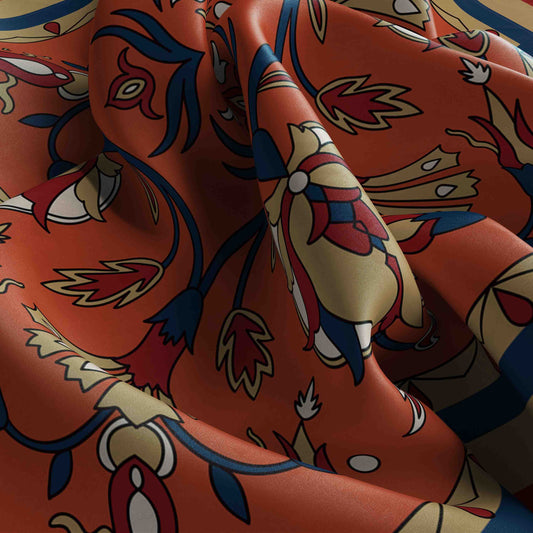 Floral trails in a saffron-inspired hue