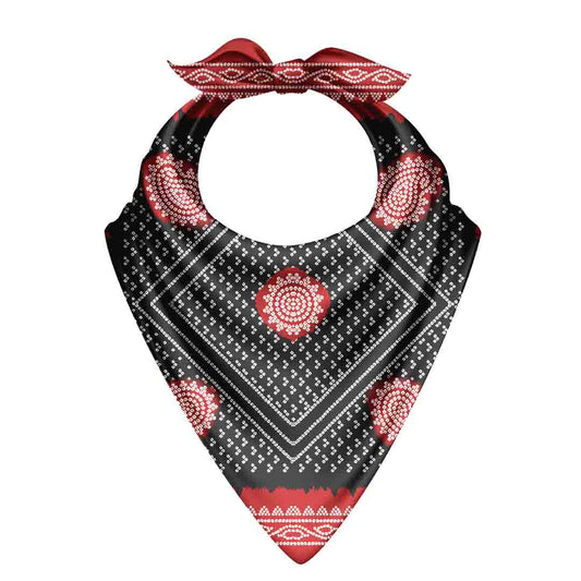 Floral pattern with black and red tones