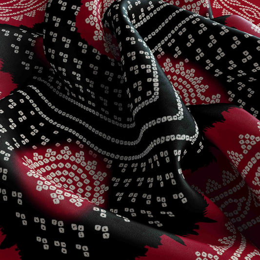Floral pattern with black and red tones