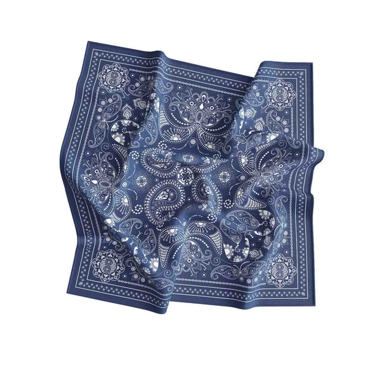 Royal Blue & Golden Bandana – Soft Satin Finish