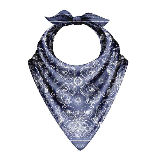 Royal Blue & Golden Bandana – Soft Satin Finish