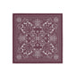 Maroon bandana with white paisley pattern on a white background