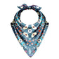 Decorative bandana with a blue and white floral pattern on a white background