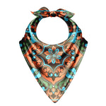 Decorative bandana with intricate patterns on a white background