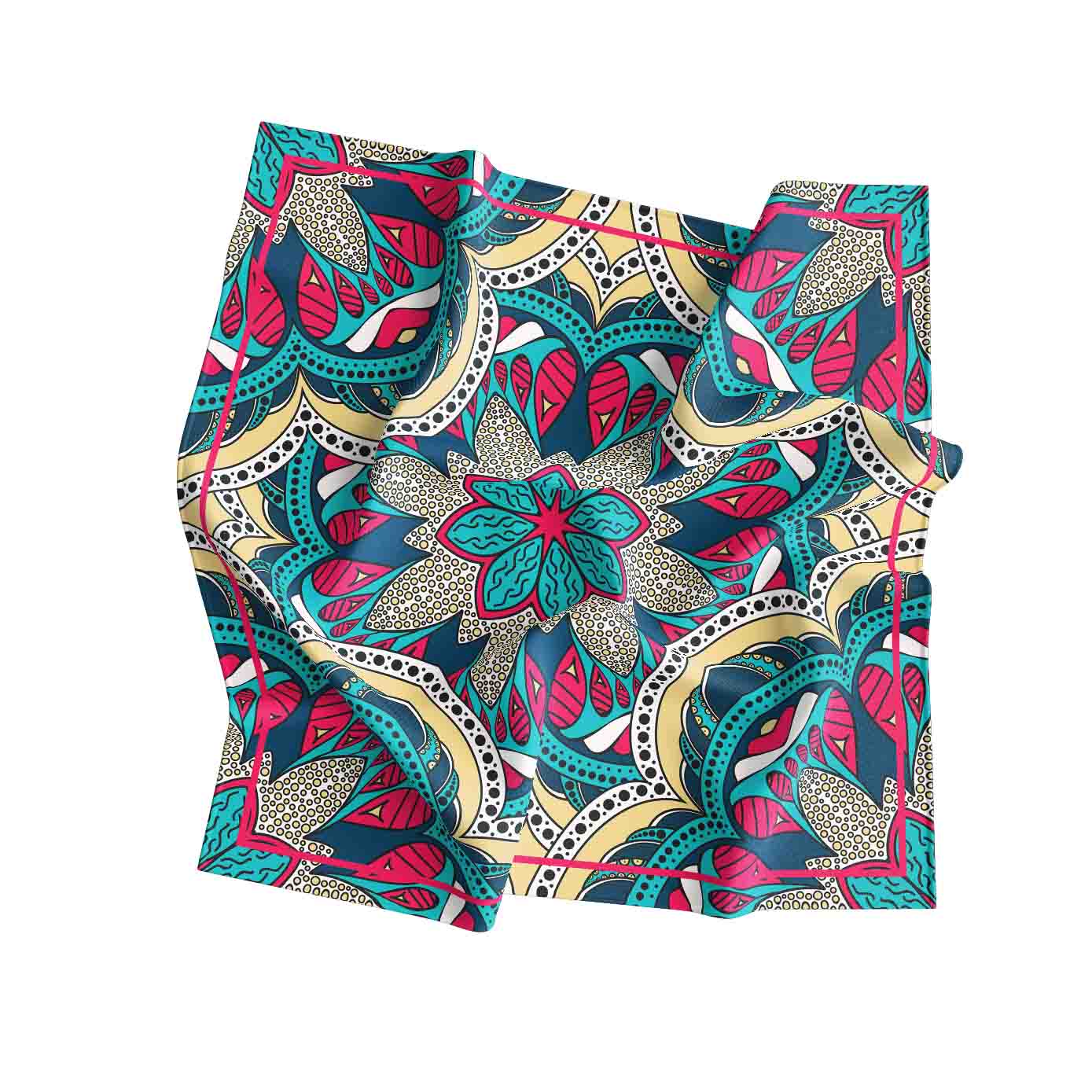 Colorful patterned shorts on a white background