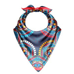 Colorful patterned bandana with a bow on a white background