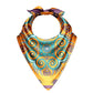 Colorful bandana with geometric pattern on a white background
