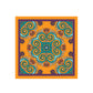 Colorful bandana with intricate patterns on a white background