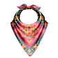 Colorful bandana with floral patterns on a white background