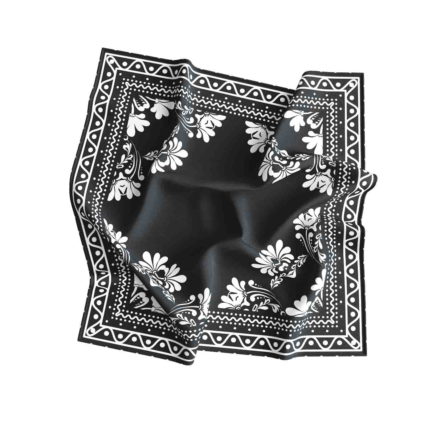 Black Bandana – Unisex Satin Head & Neck Scarf
