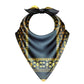 Decorative bandana with geometric pattern and black bow on a white background