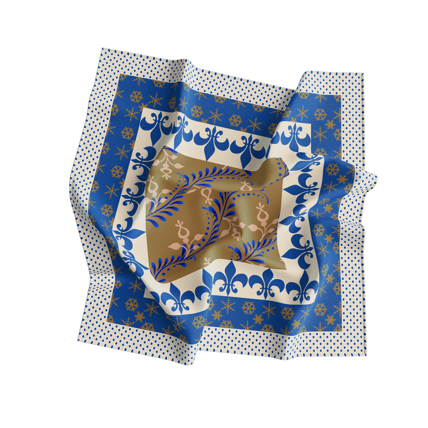 Decorative pillow with floral pattern on a white background