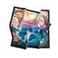 Colorful scarf with floral and bird design on a white background