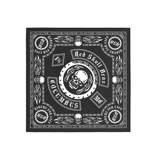 Black & White Bandana – Unisex Satin Scarf | 50x50 by Cloth-Vastr
