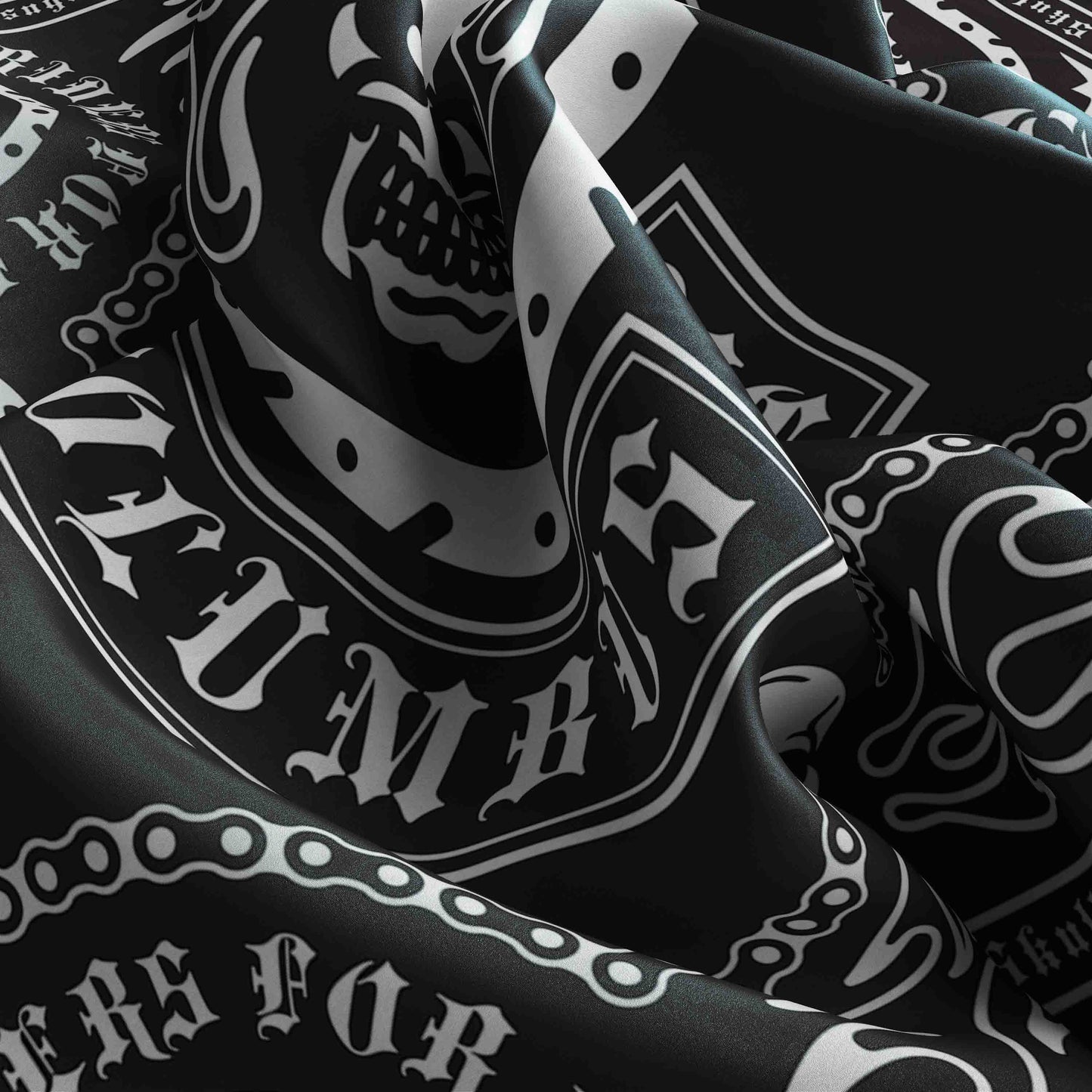 Black & White Bandana – Unisex Satin Scarf | 50x50 by Cloth-Vastr
