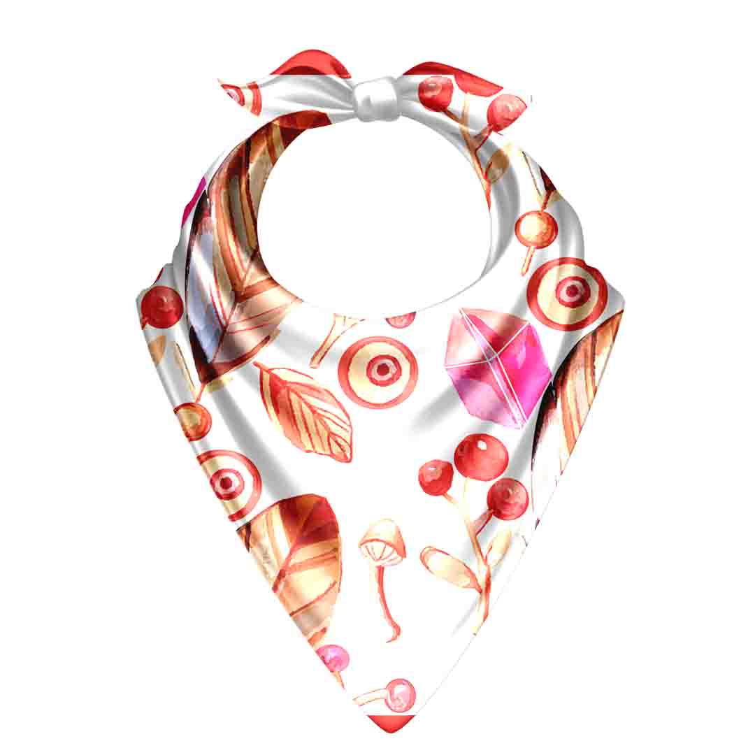 Colorful patterned bandana on a white background