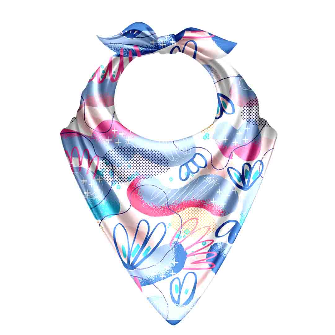 Colorful bandana with abstract design on a white background