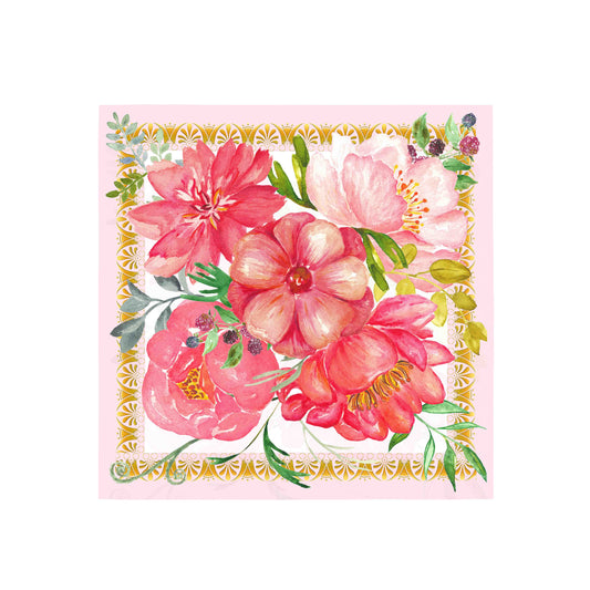 Pink White Floral Bandana