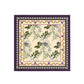 Scarf with floral and leaf pattern on a white background