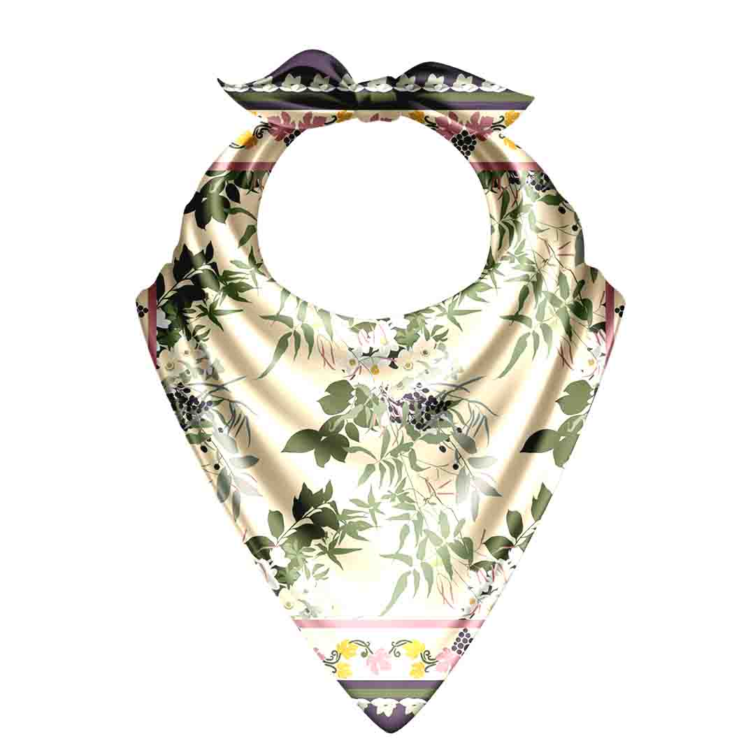 Floral patterned bandana on a white background