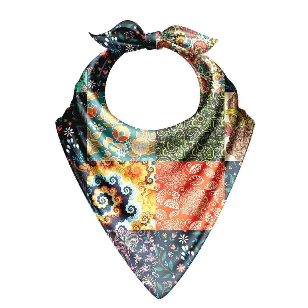 Floral Trails in a Saffron-Inspired Bandana Accessory
