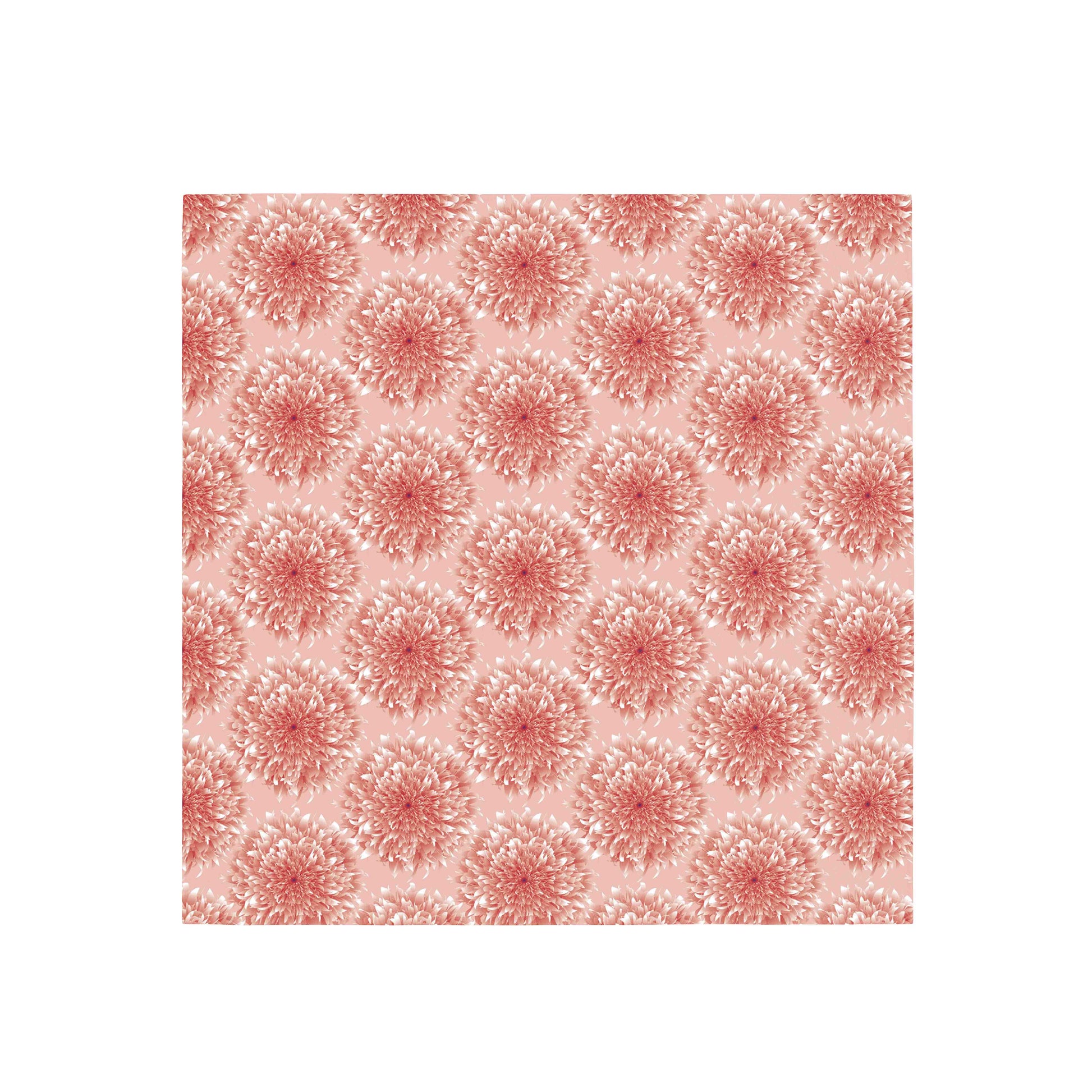 Patterned paper with red floral design on a pink background
