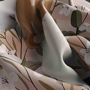 Close-up of floral fabric with a soft focus effect