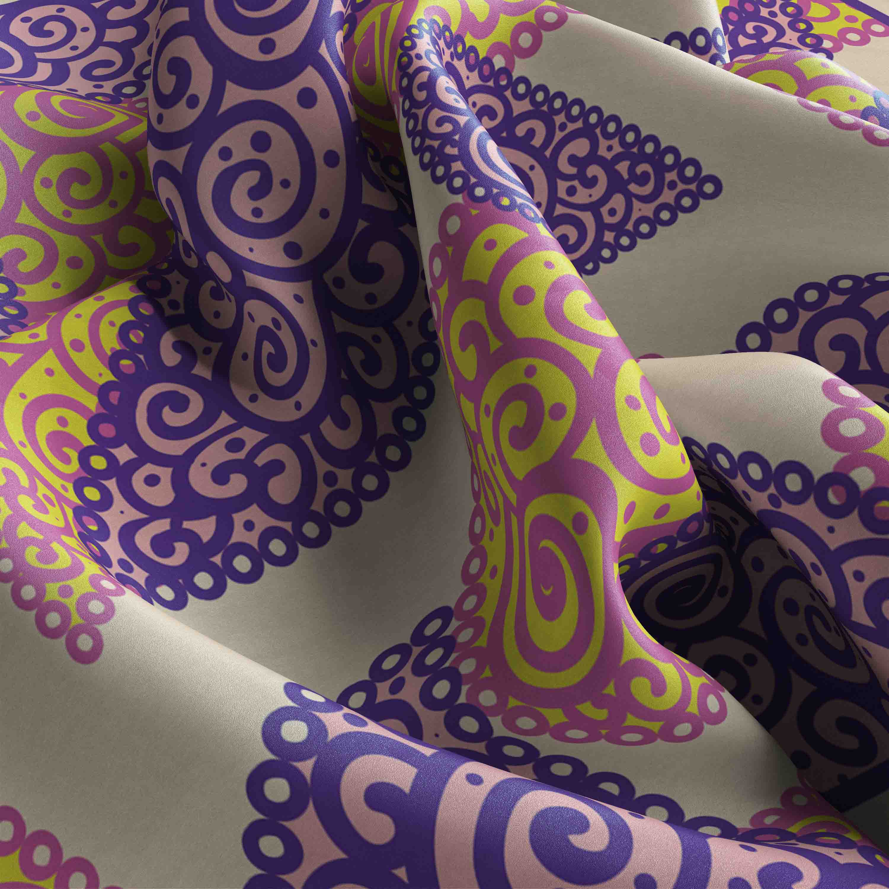 Digital Print Unisex Satin Scarf for Everyday Style
