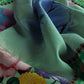 Sage & White Bandana – Lightweight Satin Floral Wrap